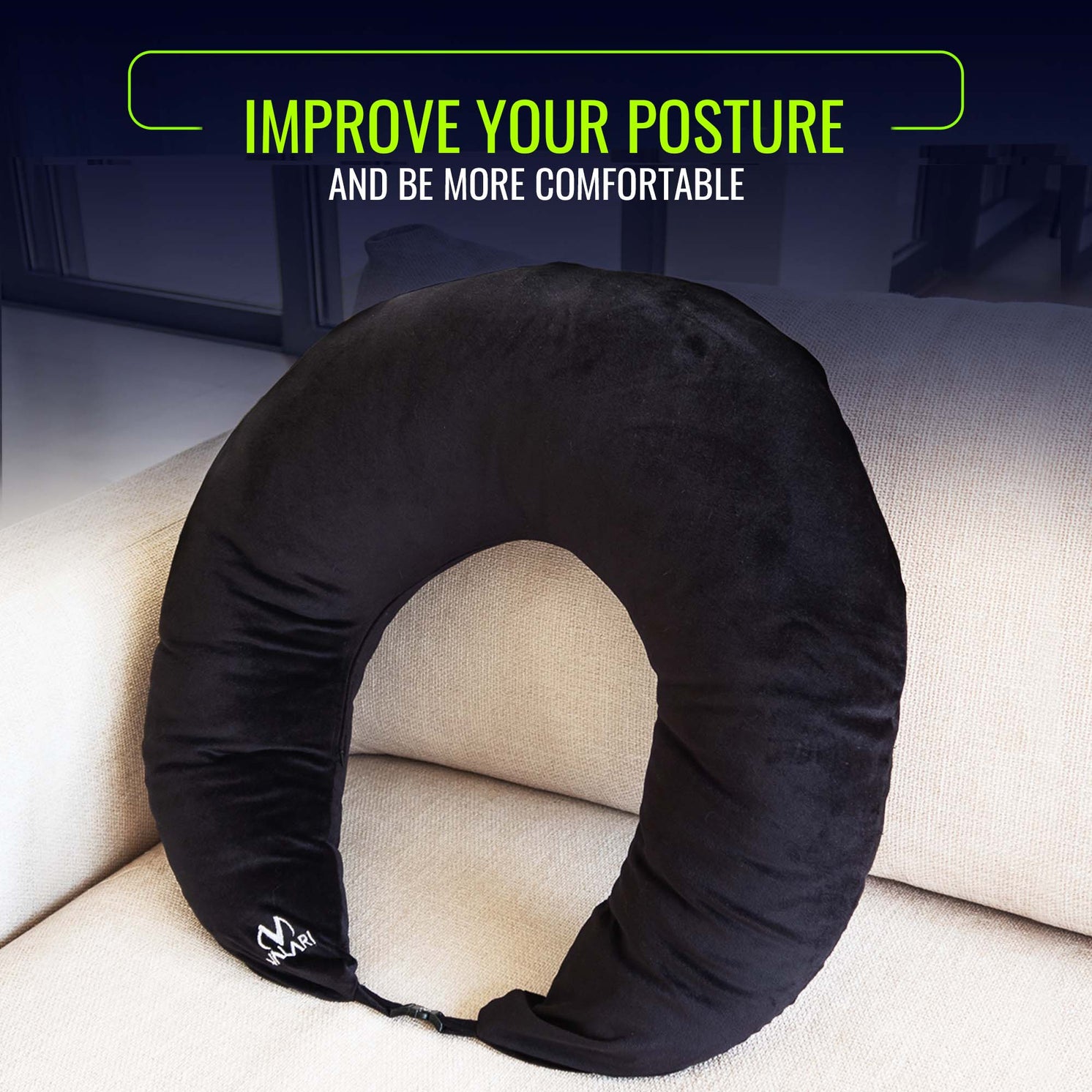 Ergonomic Gaming Chair with U-Shaped Neck Pillow and Back Support Pillow 